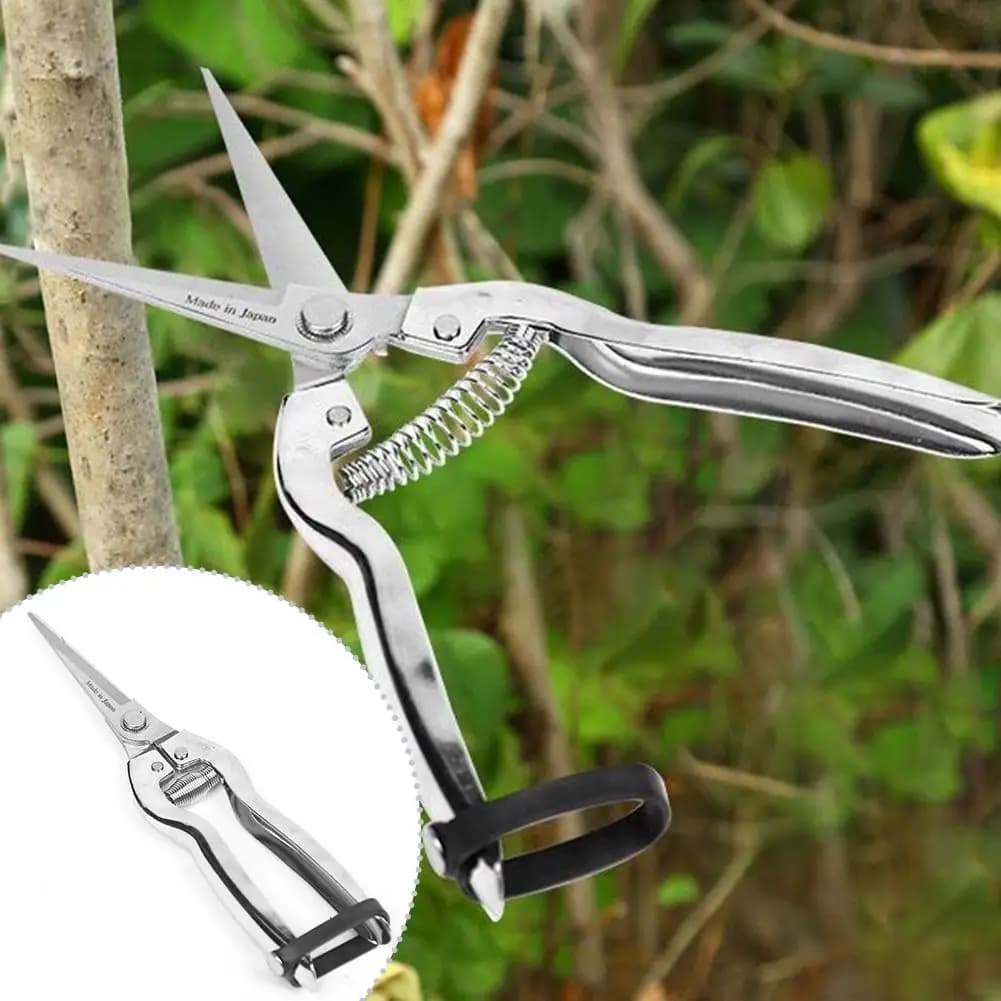 Upgrade Gardening Shears Stainless Steel Pruning Shears Sharp Fruit Picking Scissors Spring Loaded Labor Saving Branch Trimmer T