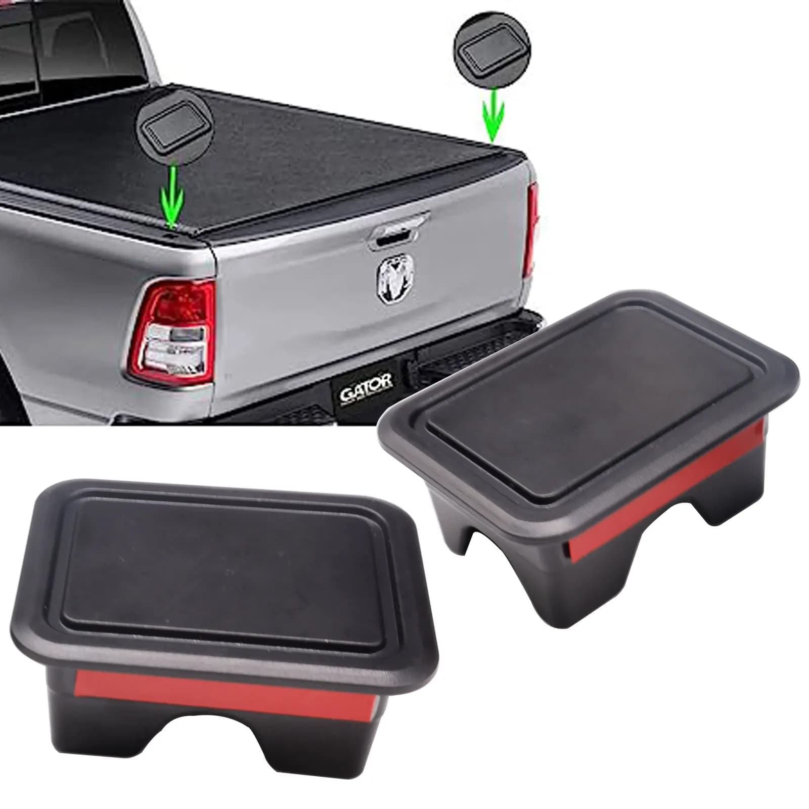 2 pcs trunk of a car bank of the back bed paletto pockets hub caps accessories for Dodge Ram 1500 2500 3500 2019-2023 protective