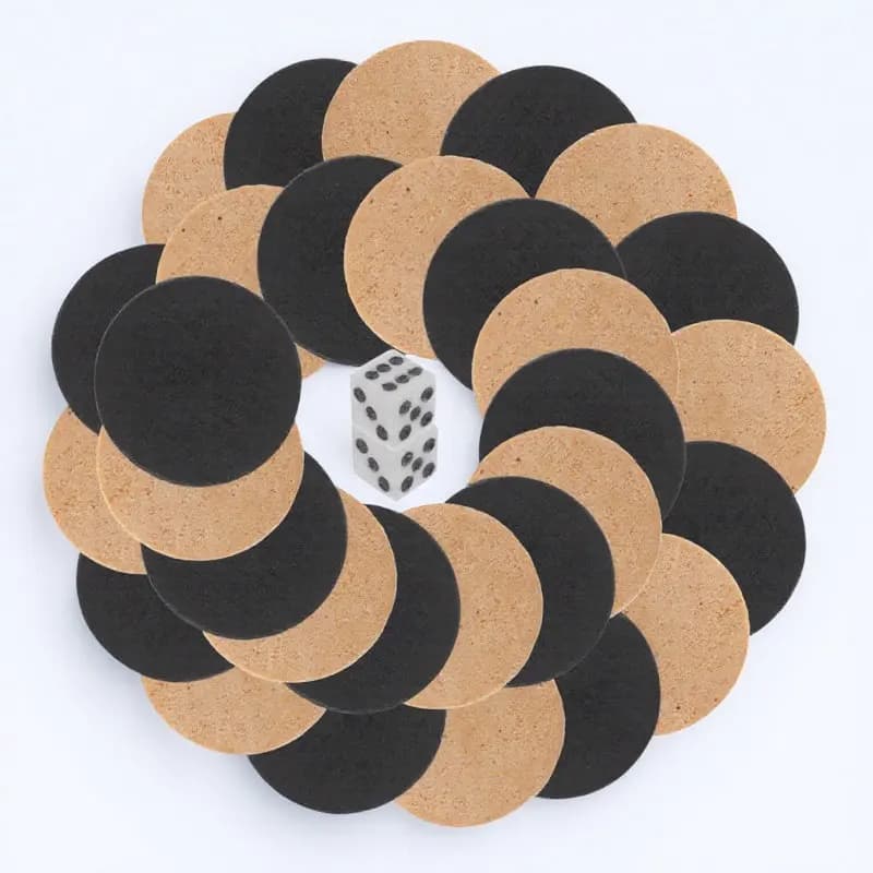 1Set Natural Wood Backgammon Pieces Checkers Chess Set Non Irritating Surface Compatible with Most Board Games Portable Travel