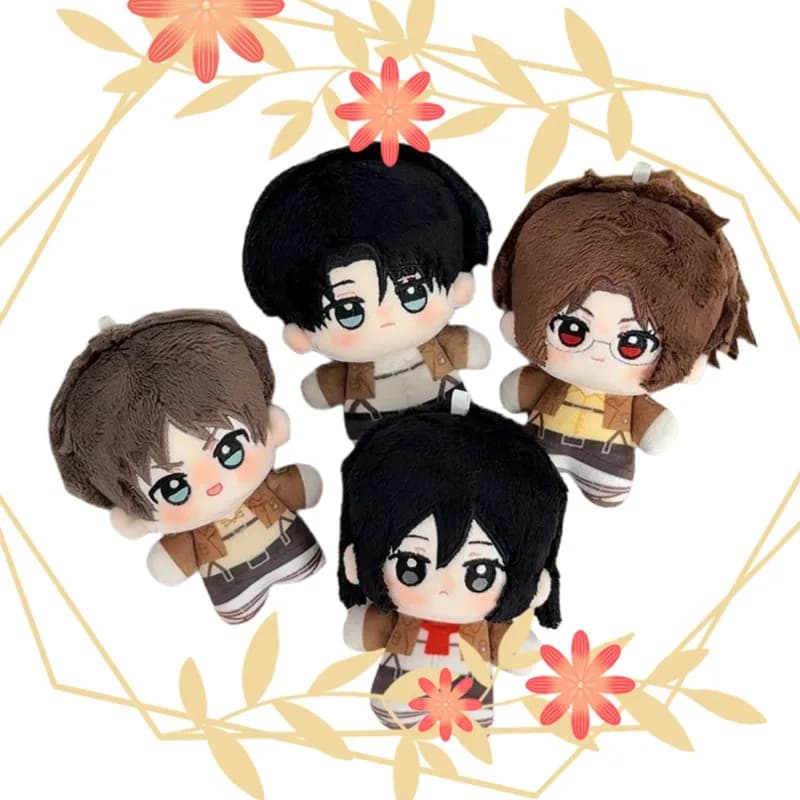 Attack On Titan 10cm Plush Doll Levi Eren Mikasa Hange Cute Stuffed Figure Cartoon Soft Toy Fans Collection Birthday Gift