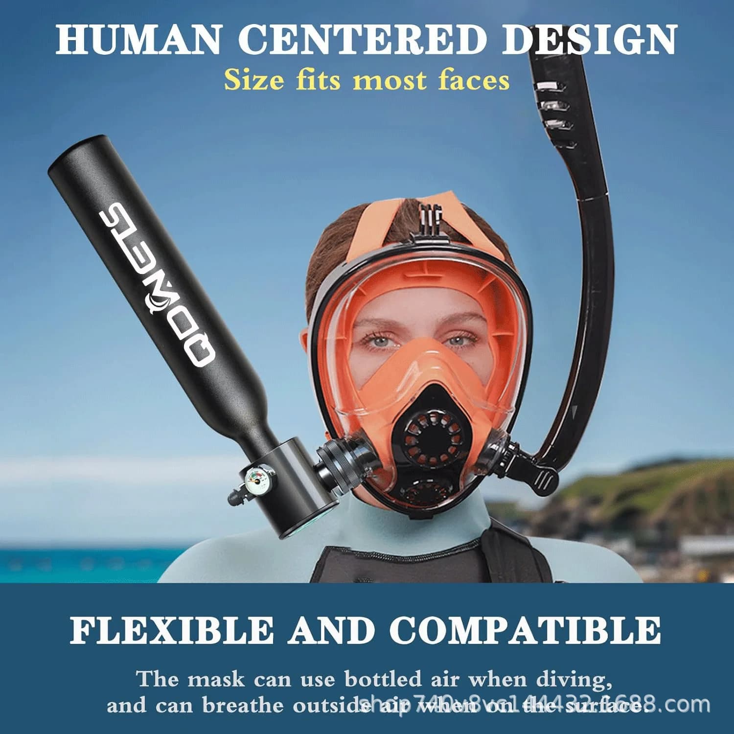 New diving set for adults with nose protection, portable respiratory equipment for water sports