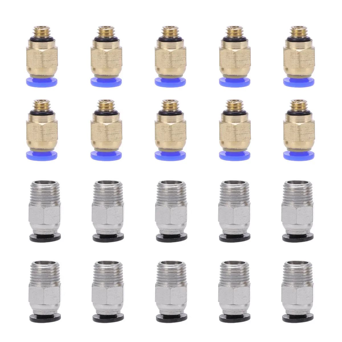 20Pcs Straight Pneumatic Push Connector Pc4 M10 Quick Fitting Compatible 3D Printer Bowden Extruder Pla ABS 3D Printer Connector