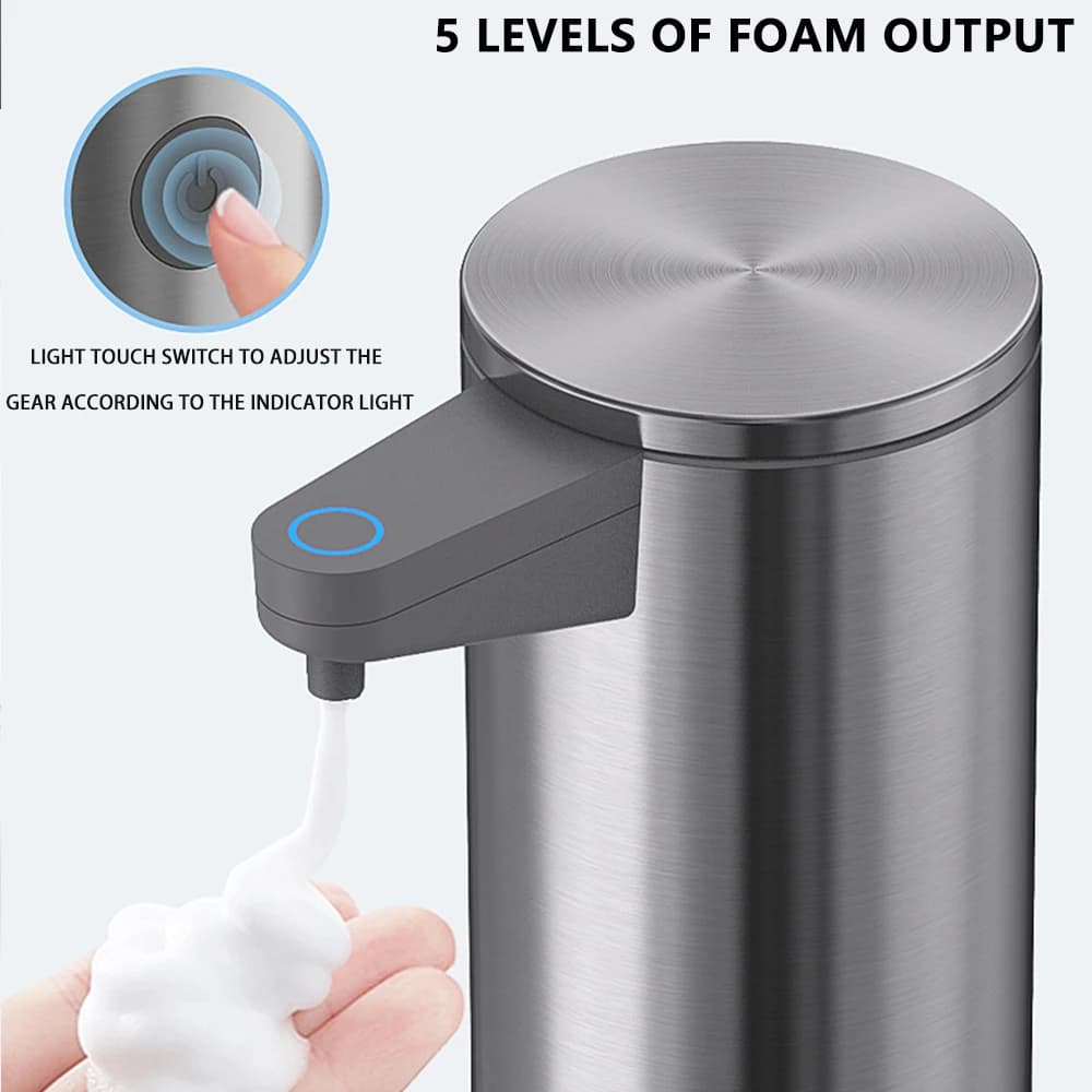 Dispenser di sapone in schiuma Dispenser di liquido per macchina per schiuma con rilevamento automatico a infrarossi elettrico Dispenser di sapone con ricarica USB intelligente