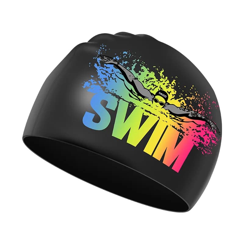 Fanceey Cuffia da nuoto in silicone Cuffia da nuoto professionale impermeabile per uomo e donna per adulti Cuffia da nuoto con protezione per le orecchie stampata con graffiti