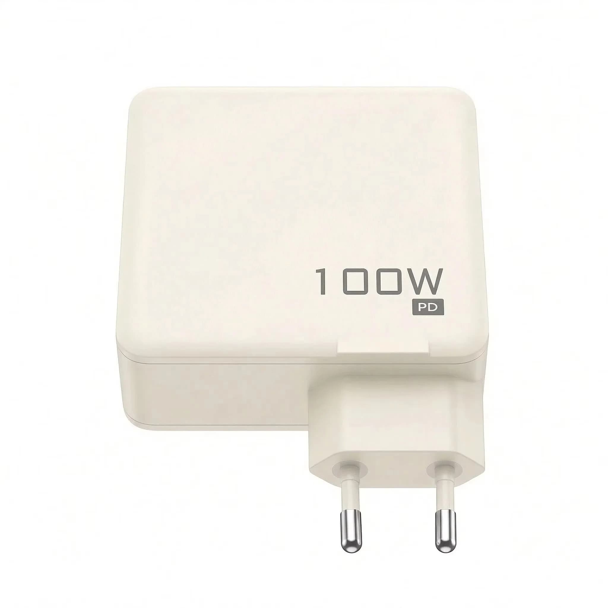 100W GaN Fast Charger with 3-Port (2C1A) PD EU Plug for iPhone Samsung Laptops - High-Speed Charging for Multiple Devices