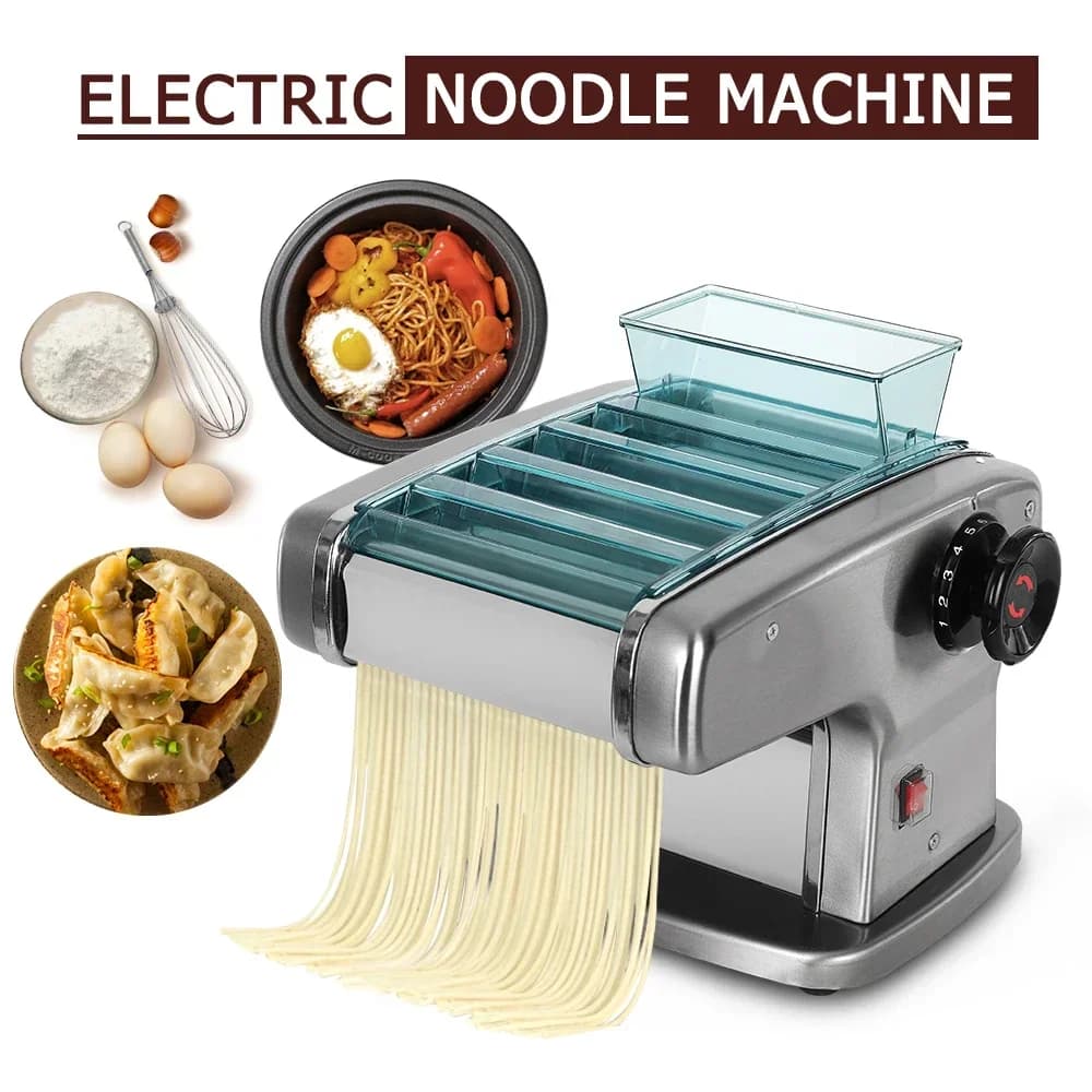 HomeWise Macchina per pasta elettrica Macchina per noodle 220V Pressa commerciale in acciaio inossidabile Taglierina per pasta Gnocco Pelle