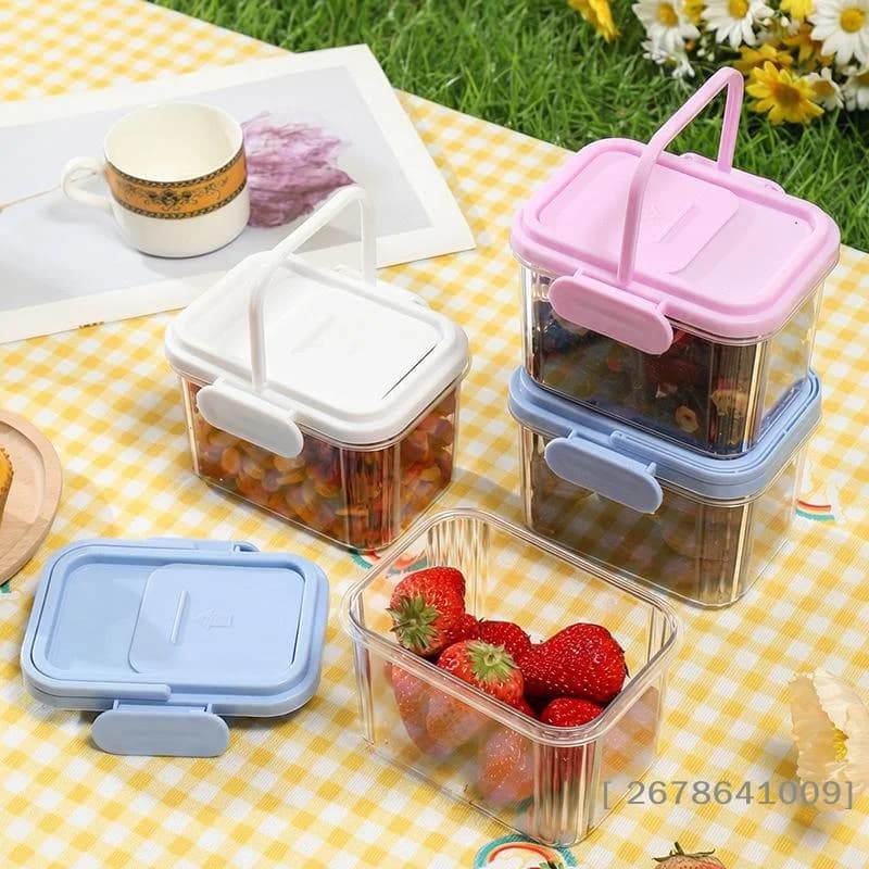 ⚑Airtight Plastic Food Storage Containers With Handle And Lids Leakproof Portable Snack Boxes For Picnic