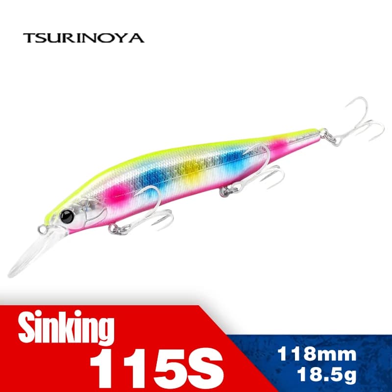 TSURINOYA 115mm 18.5g SinKing Minnow NYX 115S Max 2.8m Sistema di peso artificiale Esche dure Wobbler a lancio lungo