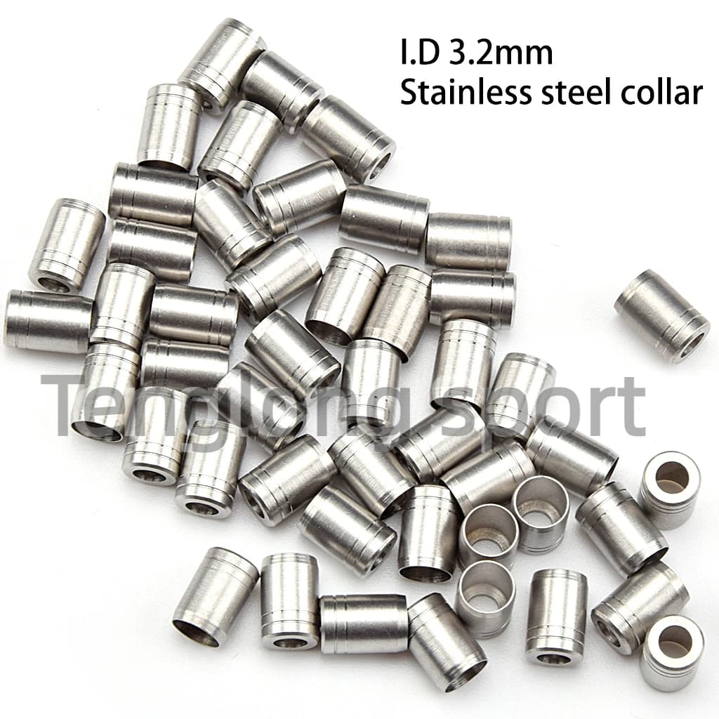 Collare per freccia per tiro con l'arco da 24 pezzi Anello antideflagrante Collare per punto Nock in acciaio inossidabile da 3,2 mm per albero in carbonio id da 3,2 mm