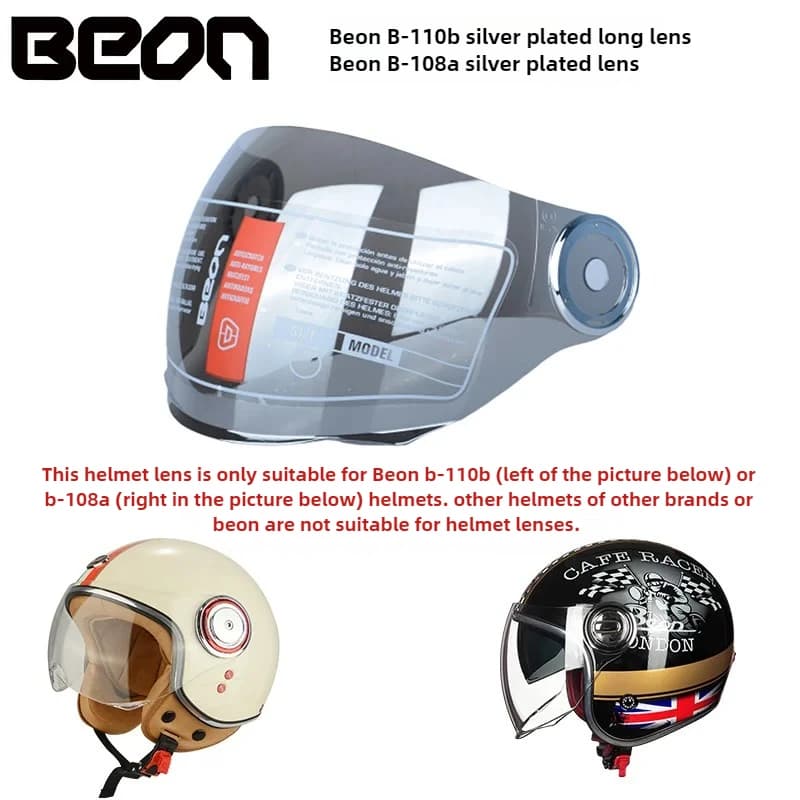 Visiera per casco moto BEON originale Lente corta Parabrezza antivento Lente lunga adatta per B-110B B-108A Viceras Para Casco