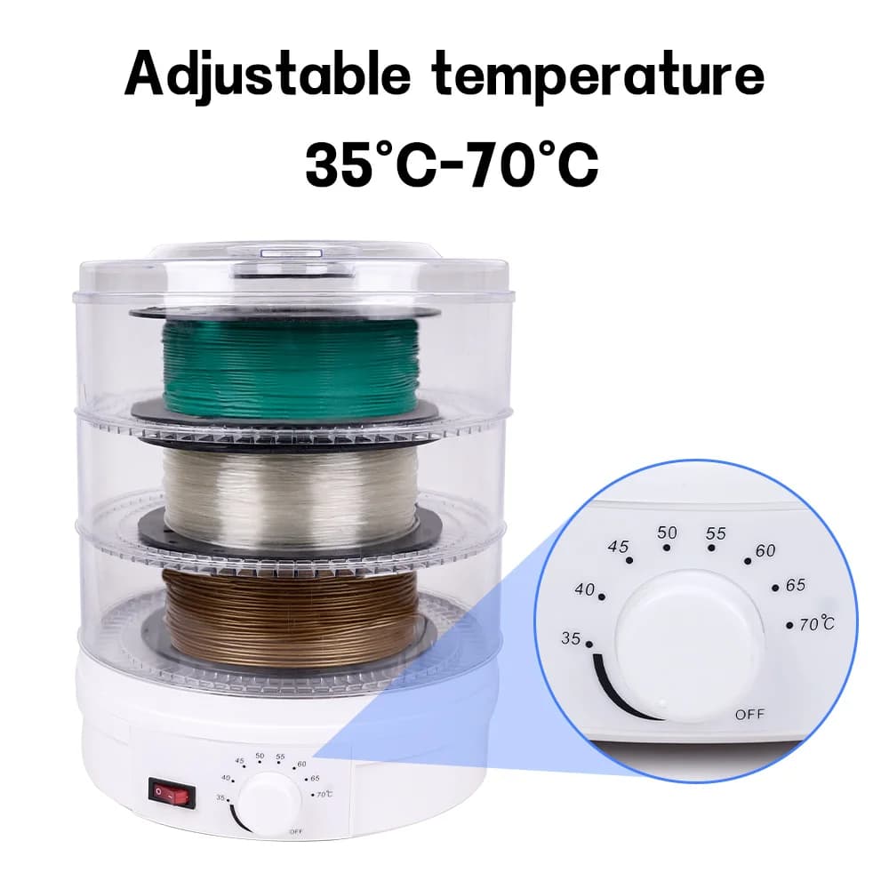 360 ° Filament dehydrator with hot air heating from 1 kg per 1,75 mm/2,85 mm ABS PLA PETG TPU 3D printer material 3D filament dryer