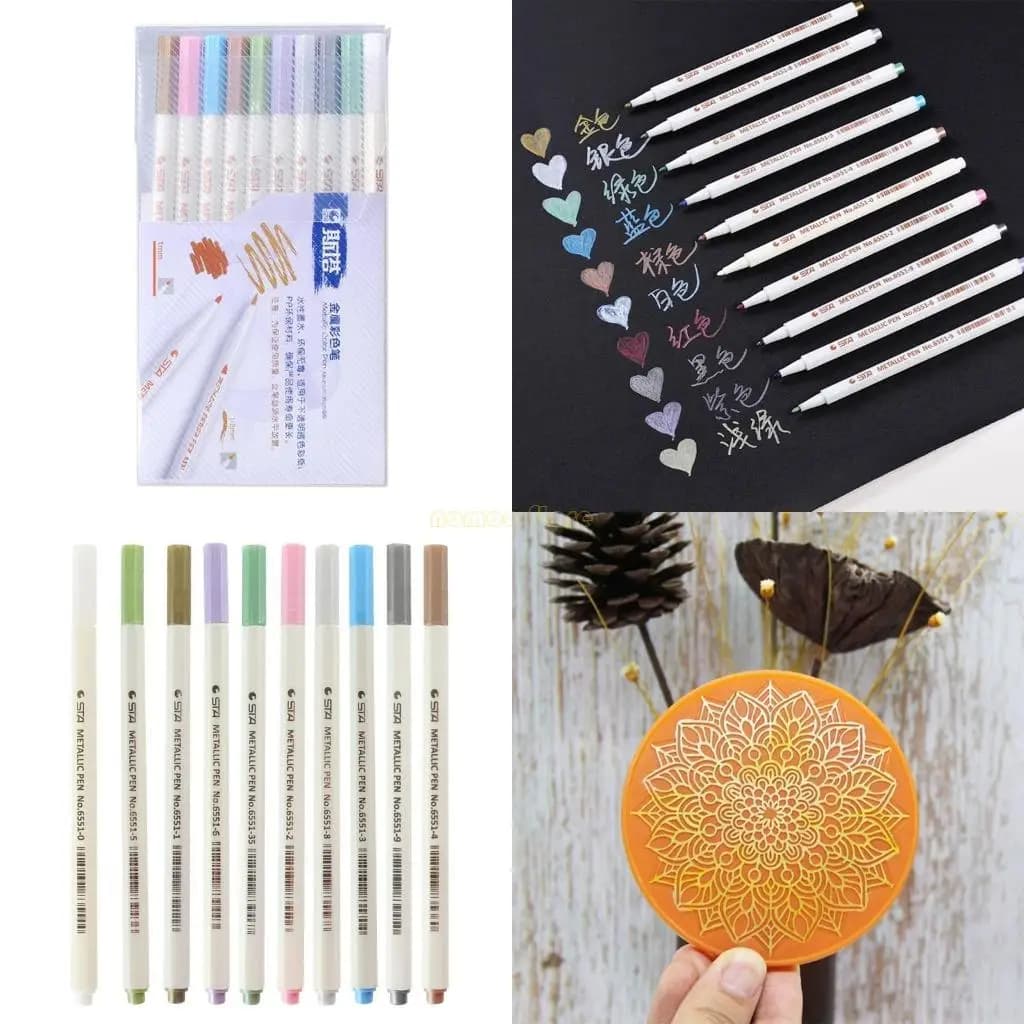 31BF 10 Colors Permanent Marker Outline Drawing Pen DIY Paint Epoxy Resin Pen