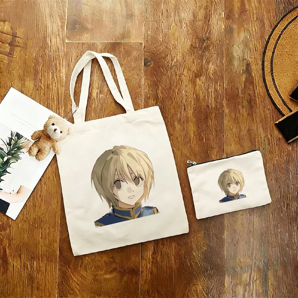 Canvas Tote Bag 3Pcs Set Hunter x Hunter Killua/Gon/Kurapika Anime Daily Print Student Large Capacity Eco Shopping Handbag