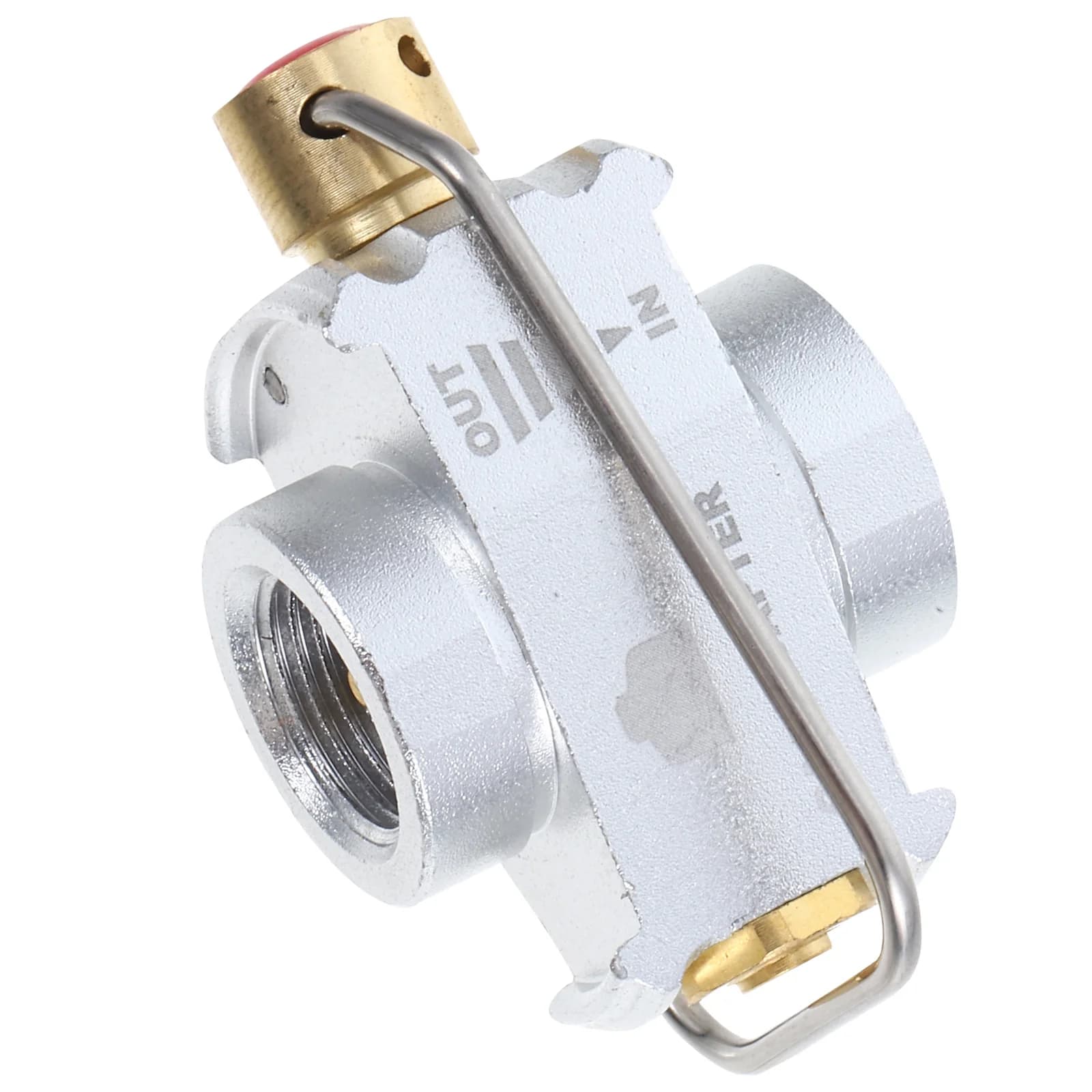 Flat Reservoir Adapter Tipable Fuel Transfer Device Gas Refill Container Valve Camping Saver Silver Fittings
