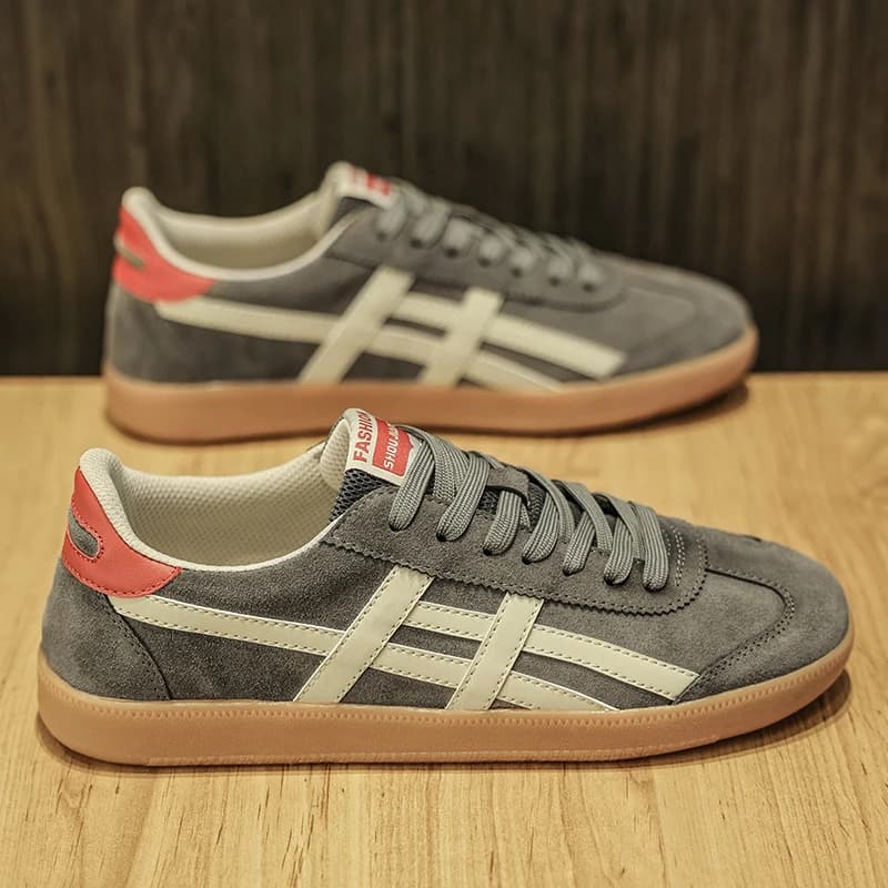 Men's shoes in real leather flat training shoes retro fashion casual sports shoes comfortable by outdoor athletics men's sneakers