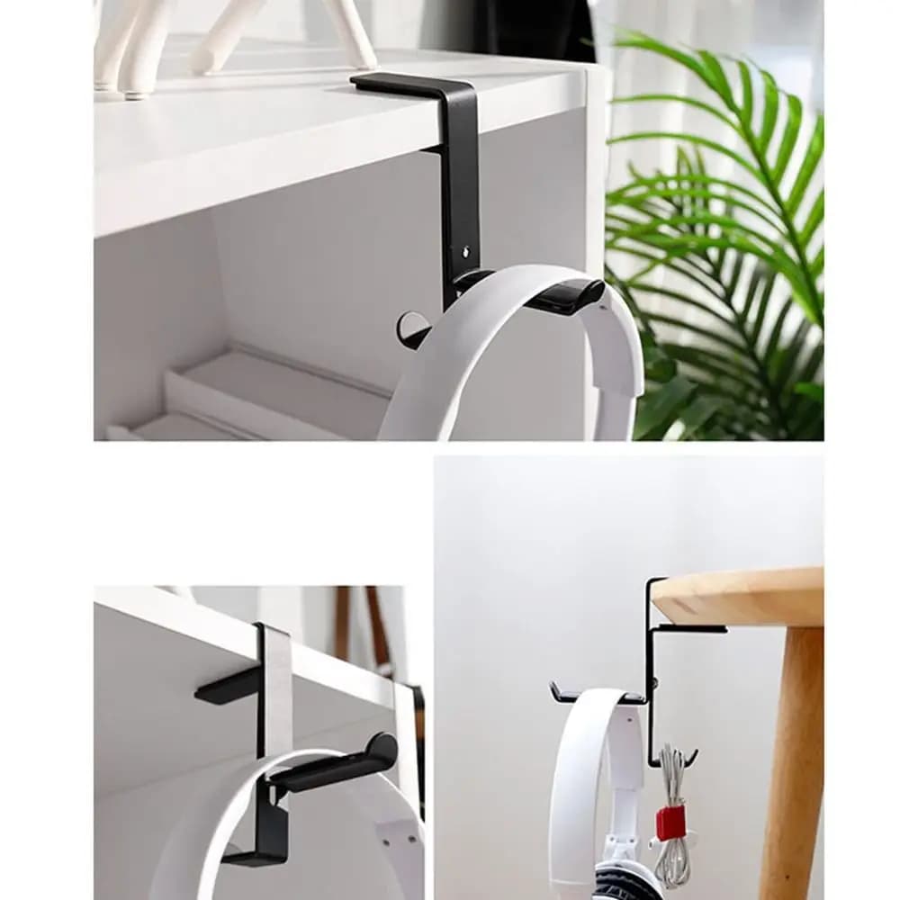 Table Clamp Headphone Stand Hook Stand Rack Metal Headphone Rack With Cushion Adjustable Headphone Bracket Table Side