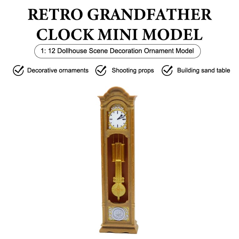 Orologio da Terra Retrò per Casa delle Bambole 1/12, Modello di Orologio Vintage in Miniatura per Decorazione del Soggiorno della Casa delle Bambole