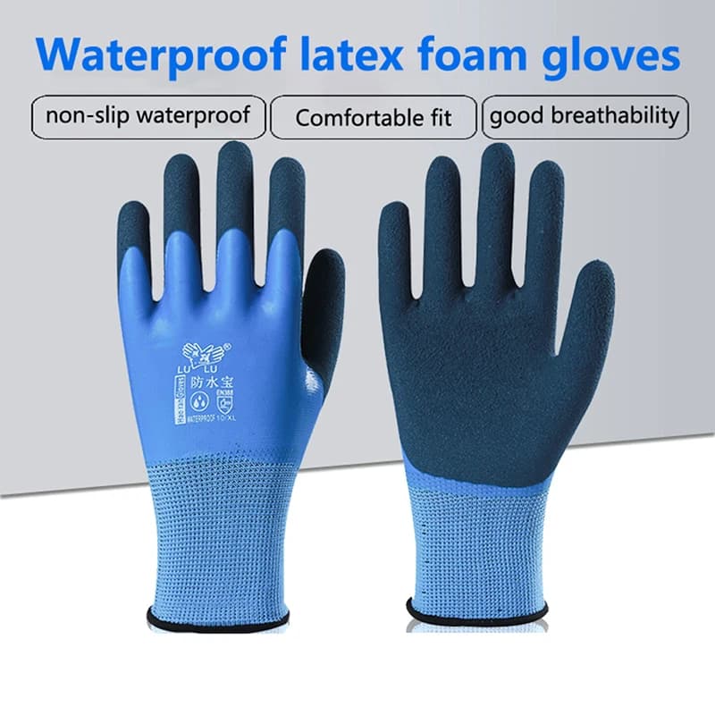 Guanti in Nylon completamente rivestiti resistenti all'acqua in lattice guanti da giardinaggio resistenti al freddo