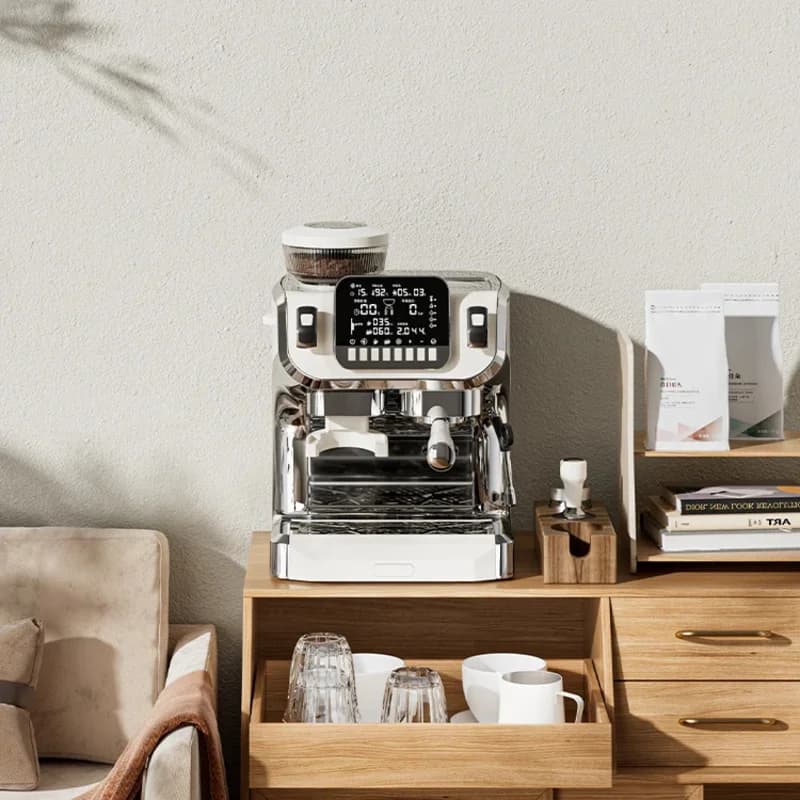 Nuova Macchina per Espresso Automatica con Pompa a 15 Bar, Caldaia in Acciaio Inox, Doppio Voltaggio per Uso Domestico e Commerciale