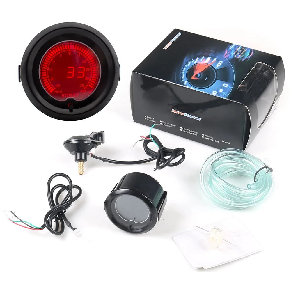 Manometro digitale Turbo Boost a 7 colori da 2 pollici (52 mm) EVO LCD -30In.hg-35PSI per auto, indicatore di vuoto