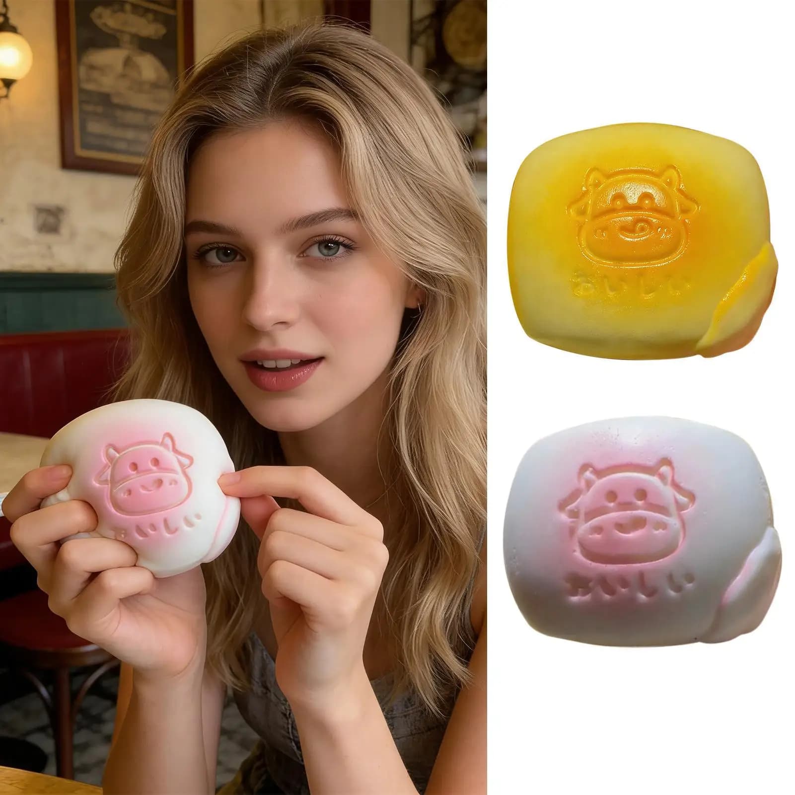 Simpatici Giocattoli Antistress a Lenta Risalita in Silicone a Forma di Pane, Giochi Tascabili, Palline Antistress per Bambini, Famiglia, Amici, Giovani, Adolescenti, Uffici