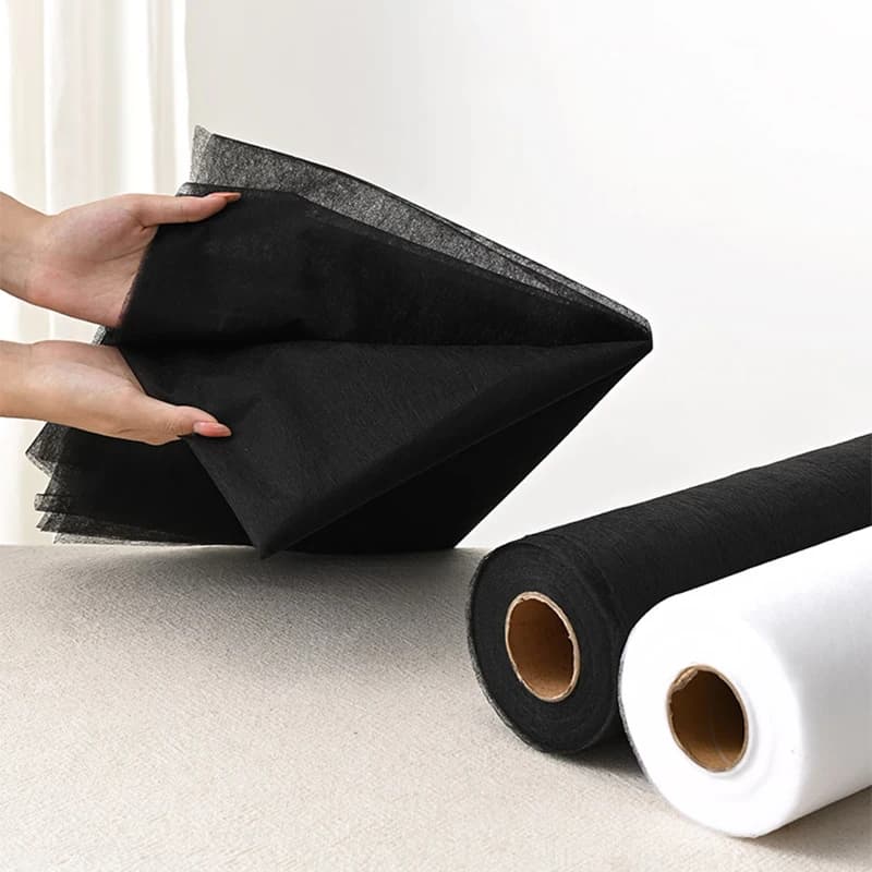 1x1M Nero Bianco Double-sided Interlining Tessuto adesivo Vestiti Ferro sull'orlo Nastro Interlining Web Accessori per cucire fai da te