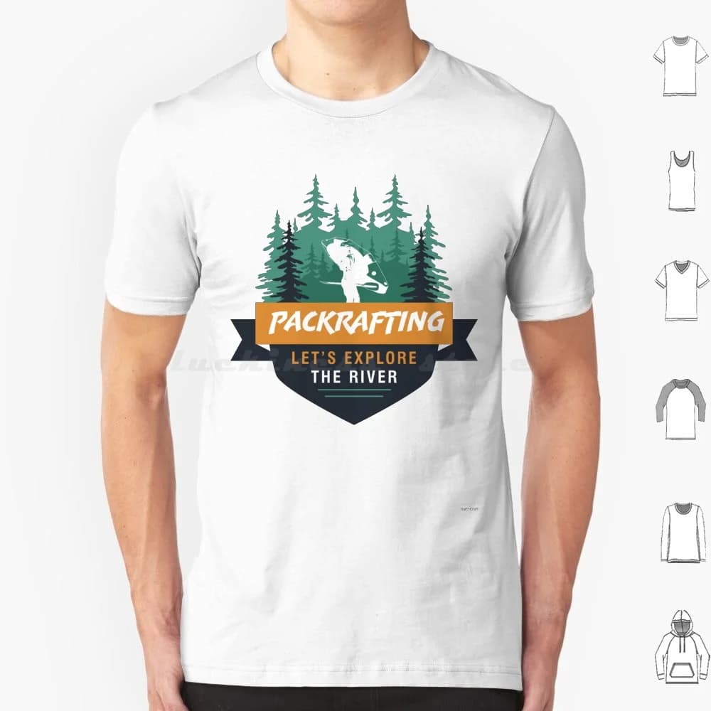 Let's Explore-Packrafting T Shirt Big Size 100% cotone Packraft Packrafting Paddle Boat Kayak canoa Flow Sea Water Water Sports