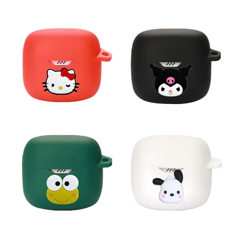 Cartoon Sanrio Earphone Case Cover for JBL Tune Flex / Flex 2 Silicone Wireless Earbuds Charging Box Protective Shell With Hook