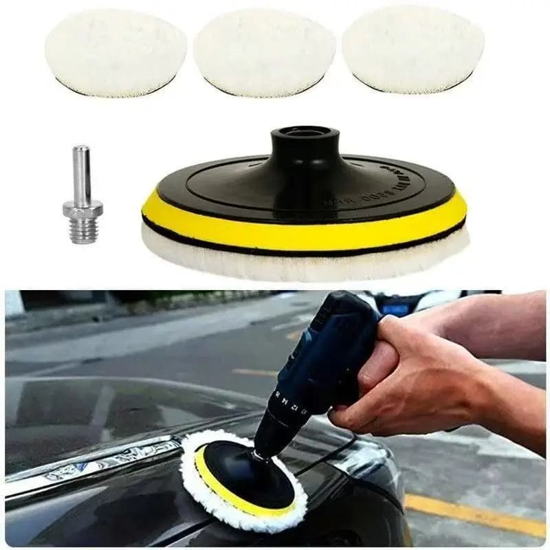 Spugna per ceratura auto, set da 5 pezzi per lucidatura, adatta per tamponi lucidanti, dischi lucidanti, ruote in lana, lucidatura per la manutenzione della vernice dell'auto.