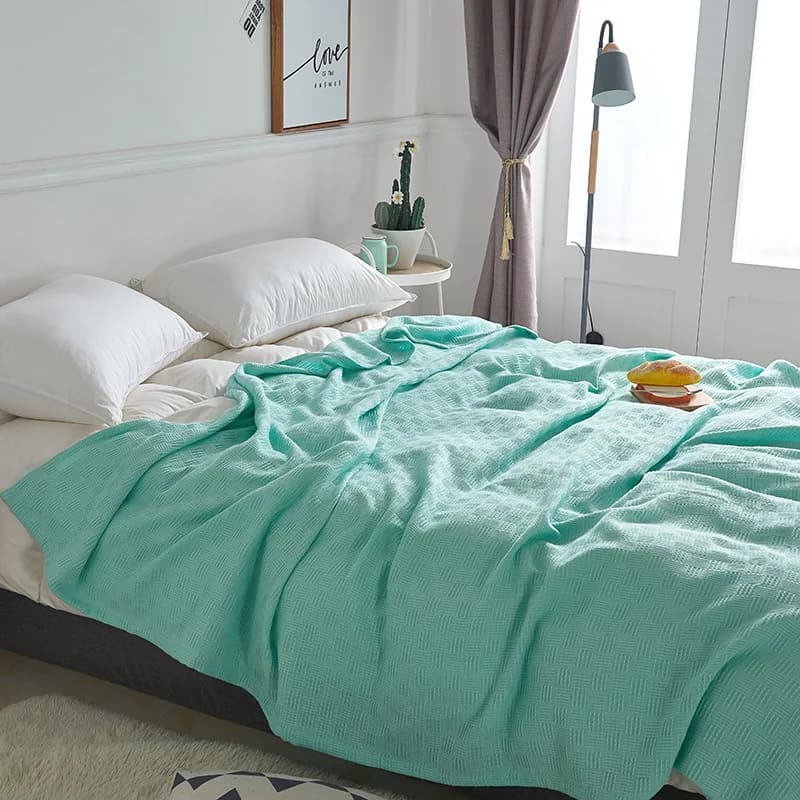 Coperta in Cotone 100% Leggera e Traspirante, Morbida Coperta Estiva per Aria Condizionata, Essenziale per il Comfort Domestico
