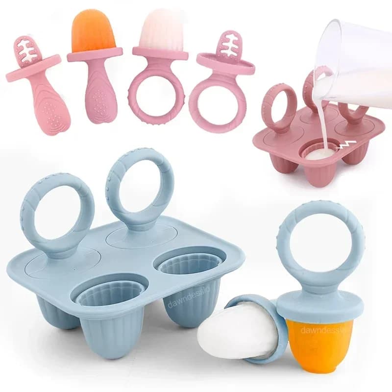 5PCS Del Bambino Frutta e Verdura Massaggiagengive BPA Libero Anello di Mano In Silicone Integratore Alimentare Spremere a Forma di Coniglio Morso Alimentazione Stoviglie