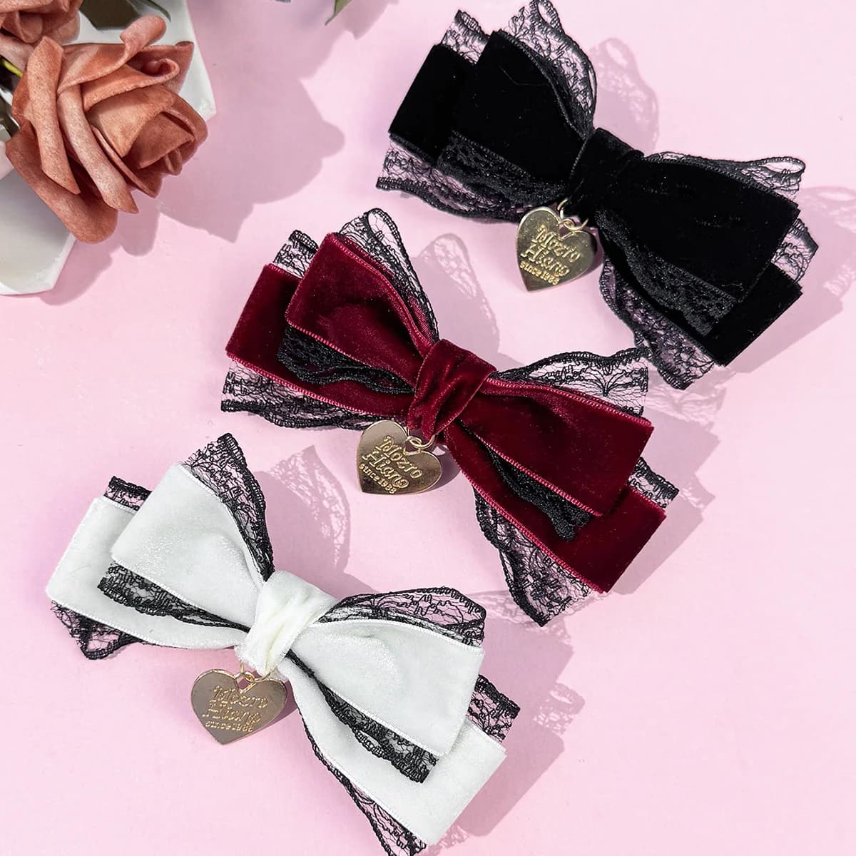accessori per capelli Fermagli per capelli fiocco lolita cosplay accessori y2k Decorazioni per la vigilia di Capodanno Forcina per ragazza articolo natalizio Cravatta per capelli