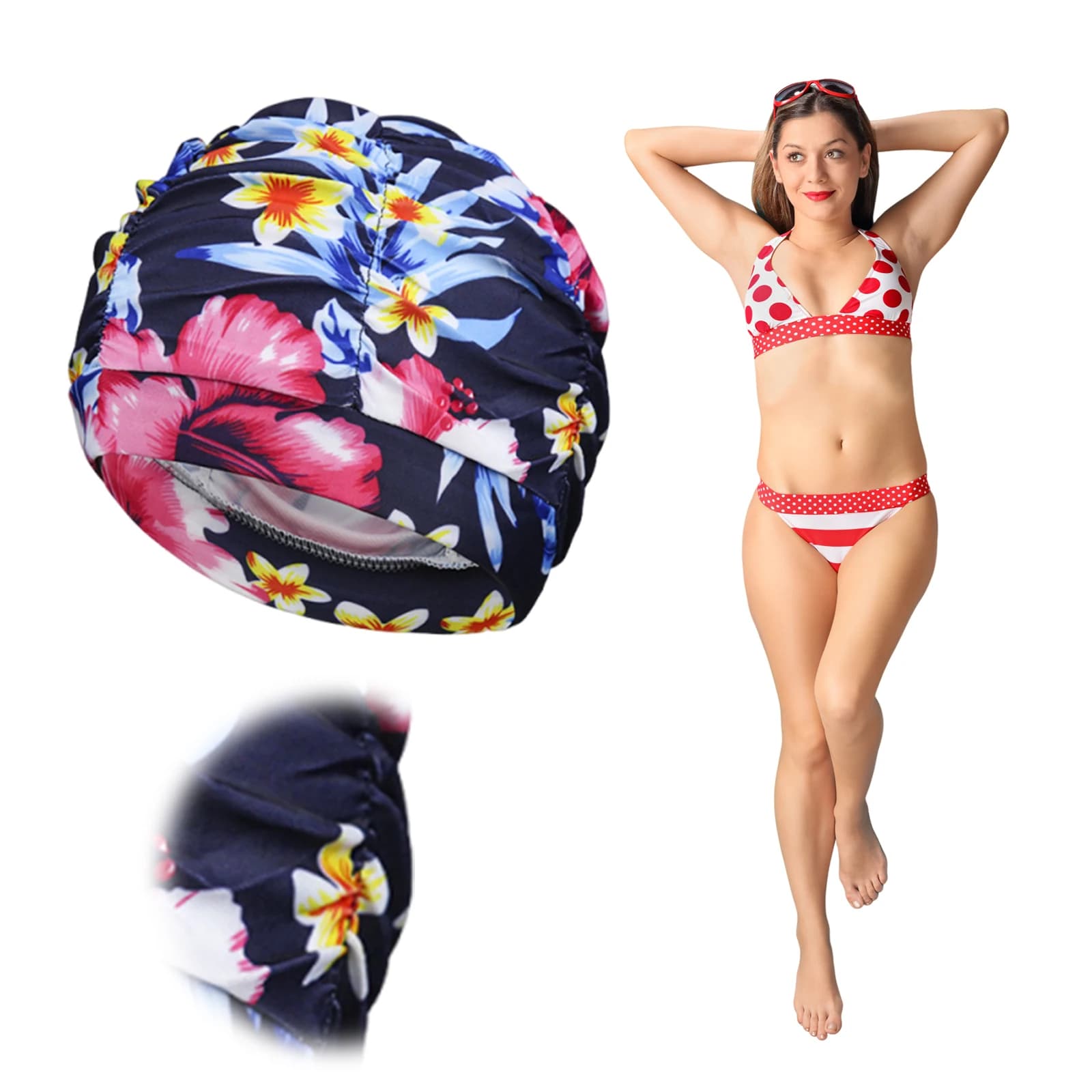 Oversized Swimming Cap Breathable Ear Protection Bathing Caps Lightweight Elastic Flexible Swim Caps for Long & Short Hair
