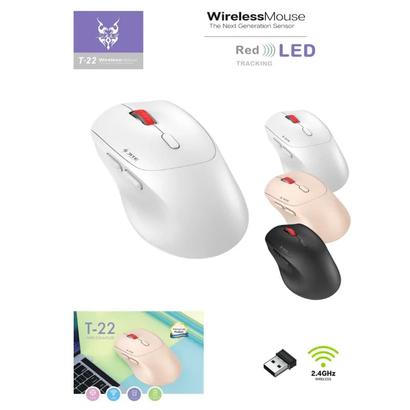 JITE Wireless Mouse - Tri-Mode Rechargeable Dual-Mode Bluetooth/2.4G Long Battery Life Comfort Grip Mouse for Office and Gaming