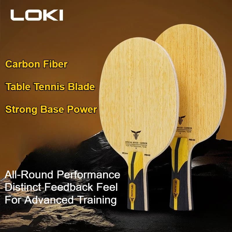 LOKI TELSON PRO-02 5 Wood 2 Carbon OFF+ Table Tennis Blade Fast Attack Ping Pong Bottom Paddle with Box Table Tennis Racket