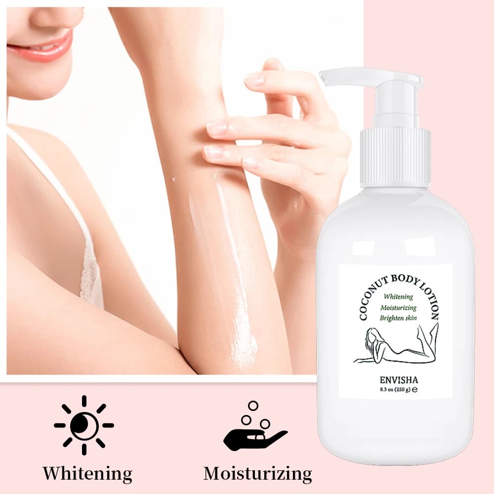 Cura della pelle olio di cocco crema viso lozione corpo sbiancante idratante schiarente collagene acido ialuronico retinolo rimuovi melanina