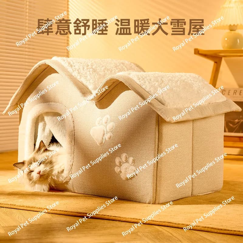 Lettiera per cani e gatti, mantiene caldo in inverno, cani di piccola taglia, gatti e cani sono universali in tutte le stagioni, casetta per cani,