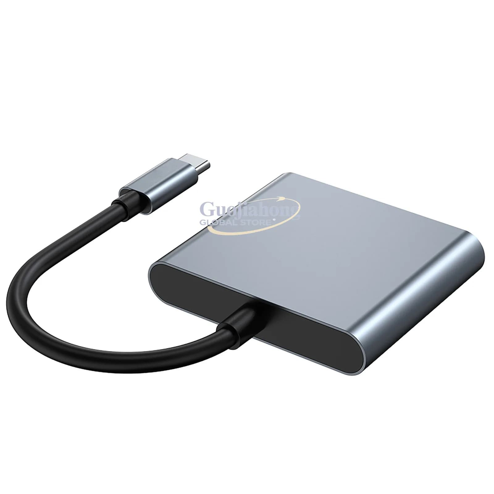 Docking Station USB-C to Three Doors 3-in-1 for Transfrontal Connections, Hub 60Hz with USB 3.0 and PD