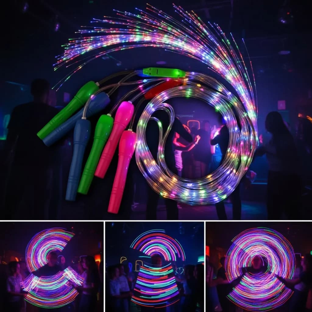 Jumping Corde with LED Light 1 Piece Fashionable Fitness Jumping Corde with Flashing Lights for Exercises