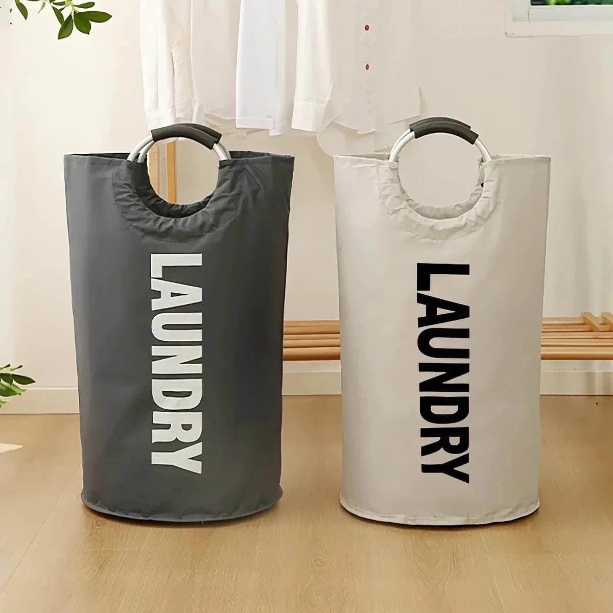 Large Oxford fabric linen bag, folding basket for dirty clothes with sponge handles, multifunctional organizer for storing toys