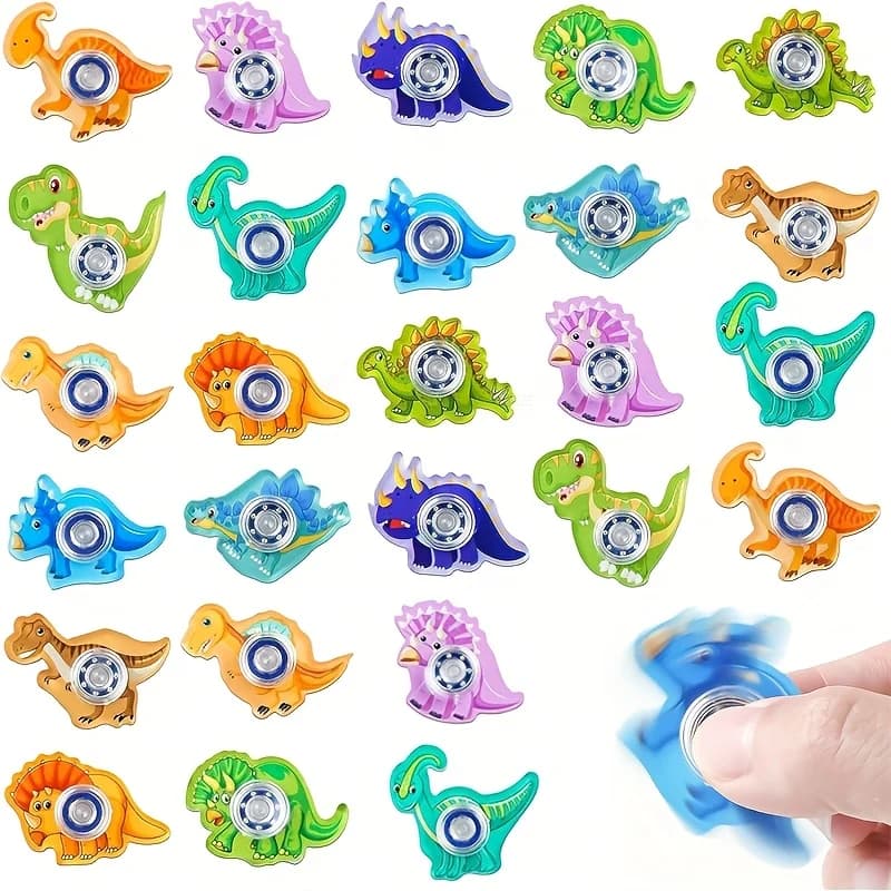 10 pezzi di dinosauro del fumetto Fidget Spinner Bomboniere Simpatico animale Dito Trottola Festival Regali per feste di compleanno Stile casuale