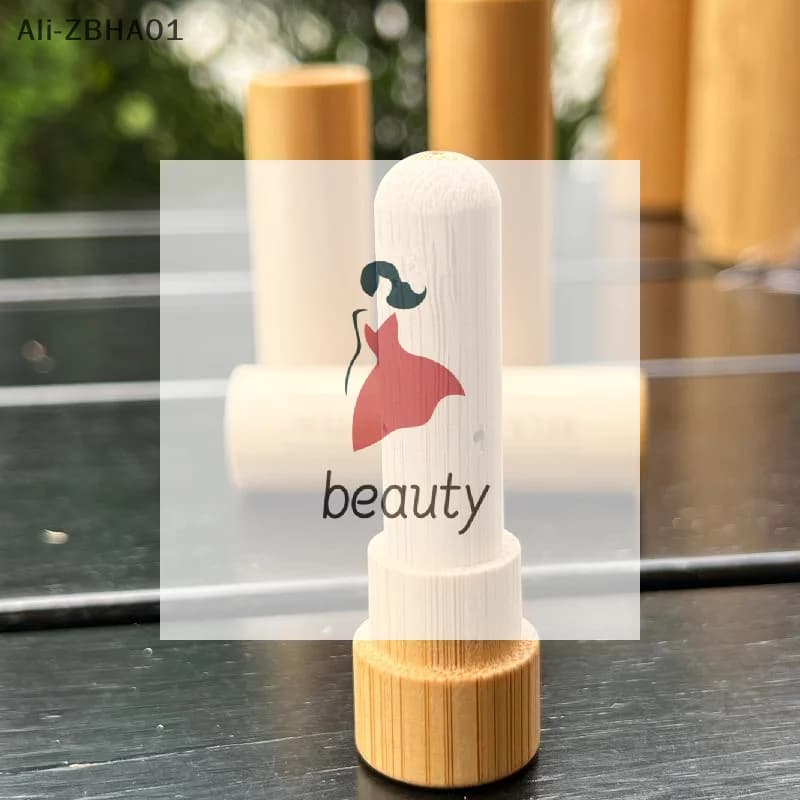 Empty Nasal Aromatherapy Inhalers Tubes Bamboo Wooden Nasal Inhaler Essential Oil Bottle Aroma Diffuser With Lanyard