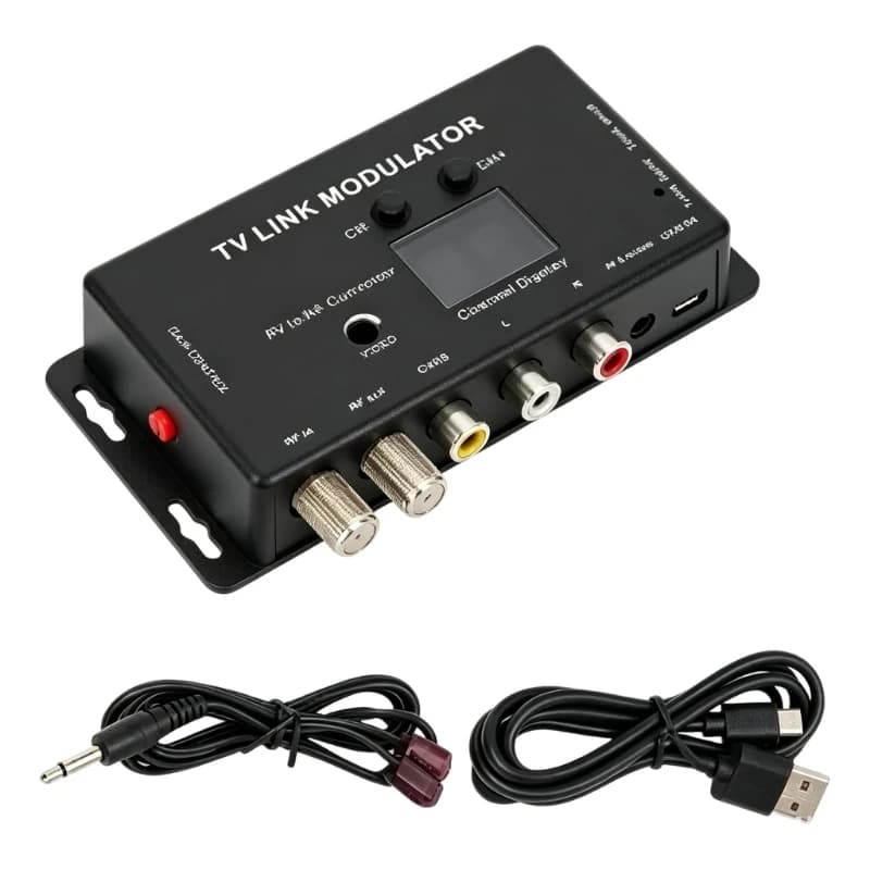 U55B Link Modulator Converts AV To Radio Frequency For Coaxial Cable Transmission Digital Screen Shows Channel IR