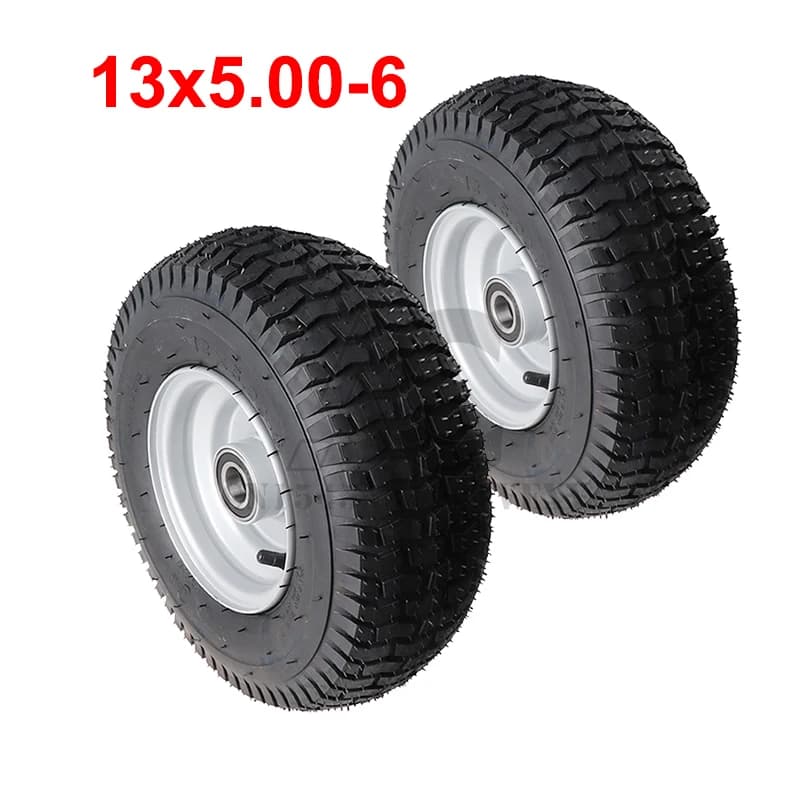 2 pezzi 13x5.00-6 pneumatico a vuoto pneumatico esterno con mozzo per go-kart scooter elettrico spazzaneve agricolo pneumatico per auto da golf