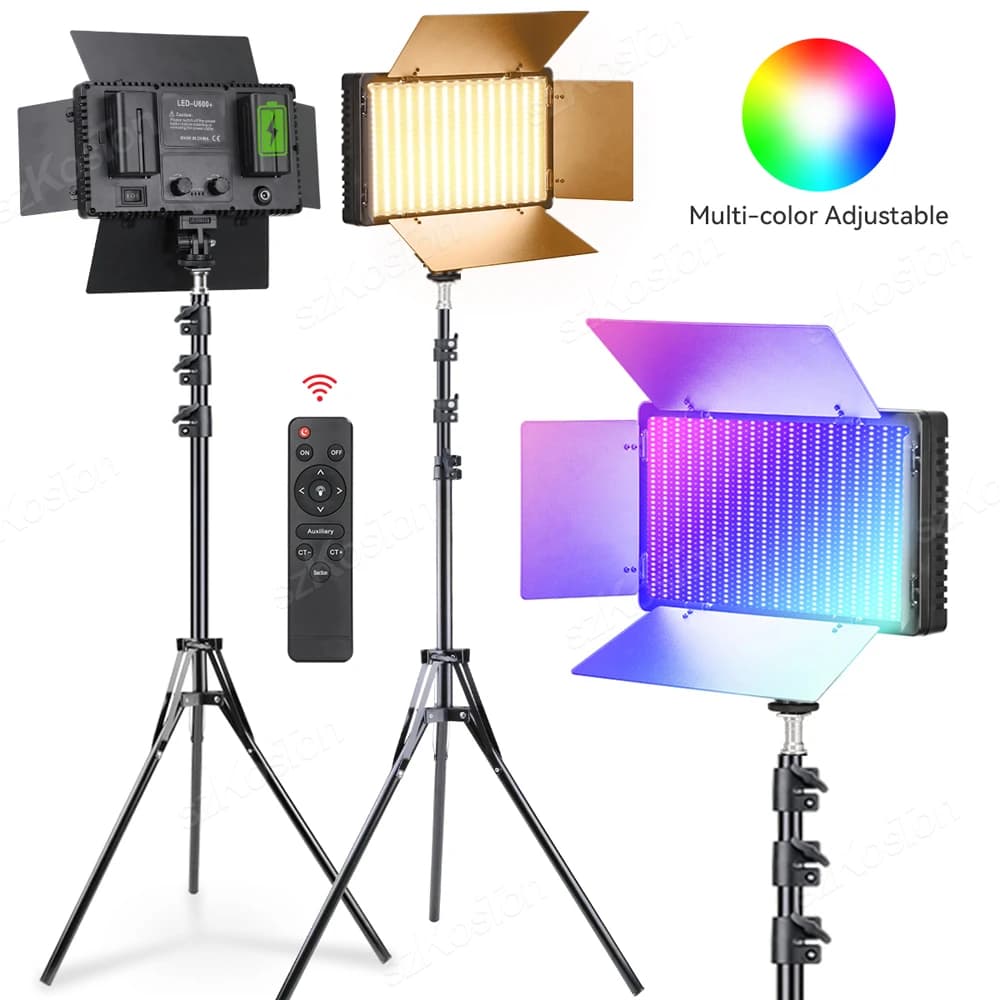 Kit lampada da studio fotografico con pannello luminoso di riempimento a LED per fotografia RGB per riprese di registrazione video Youtube Tiktok Lampada per streaming live