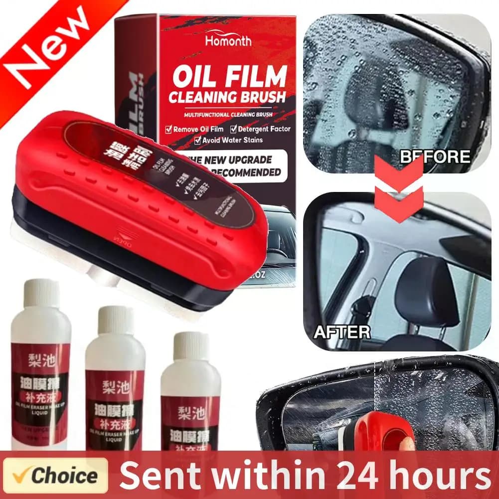 Automotive Glass Oil Film Removal Device Brush for Cleaning Glass Sponge for Vehicles Detergent for Glass Oil Film for Front Windscreen for Cleaning Car