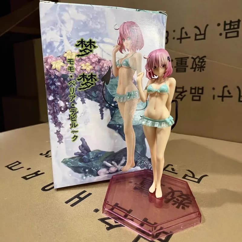 Kawaii To Love Japan Anime Action Figures PVC Toys 18 cm Momo Belia Deviluke Swimsuit Bikini Sexy Dolls Room Decor Gift for Boys