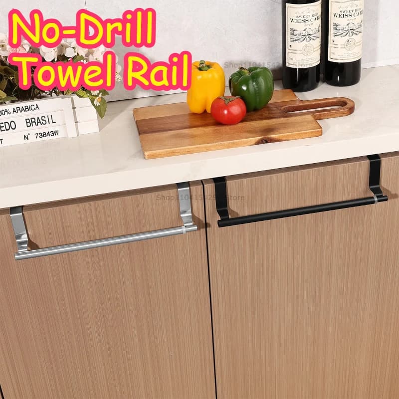 Door No-Drill Towel Rail, Radiator Kitchen Extendable Towel Rail Radiator Towel Rail Holder Hanger for Kitchen and Bathroom