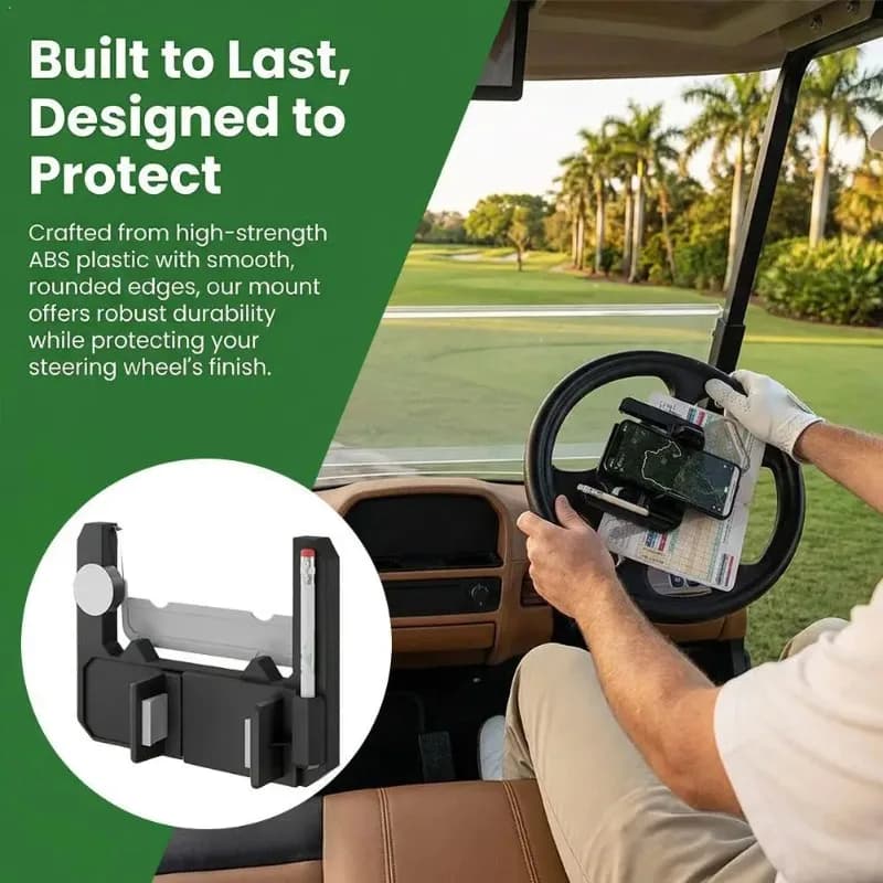Supporto per telefono da golf per volante, supporto ribaltabile per cellulare per Club Car, EZGO, Yamaha, accessori per smartphone per golf cart