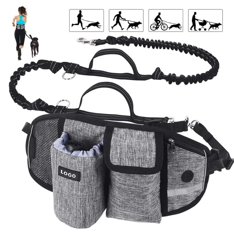 Marsupio per addestramento del cane Borsa per dolcetti Sport a mani libere Multifunzione Passeggiata all'aperto Passeggiata all'aperto Guinzaglio per cani Nylon riflettente impermeabile